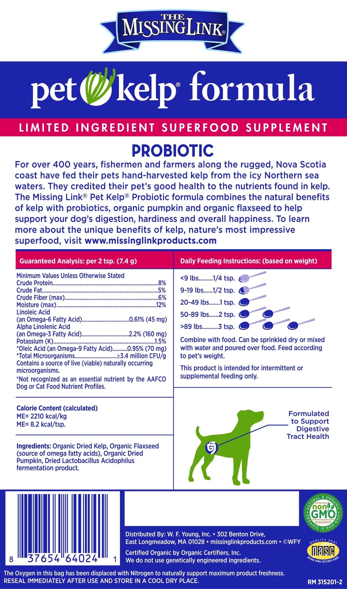 Missing Link Pet Kelp Probiotic Dog Supplement
