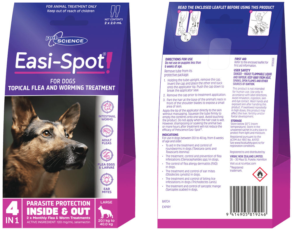 Petscience Easi-Spot 4in1 for Dogs