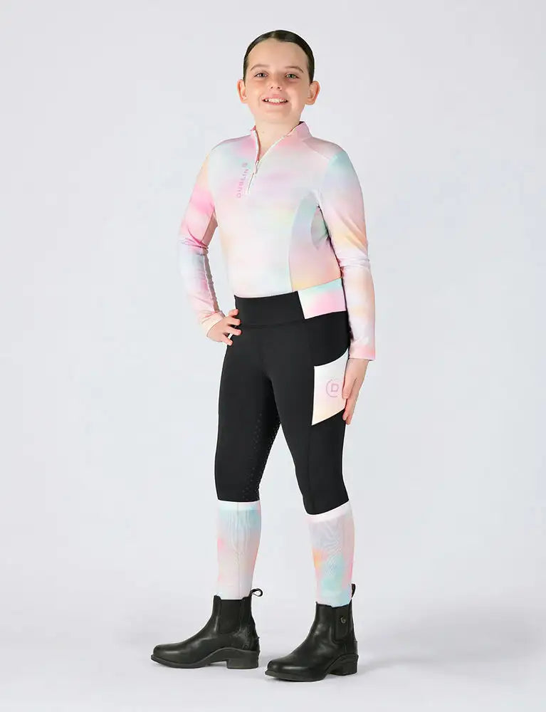 Everyday Riding Tights Black w Pastel Cloud