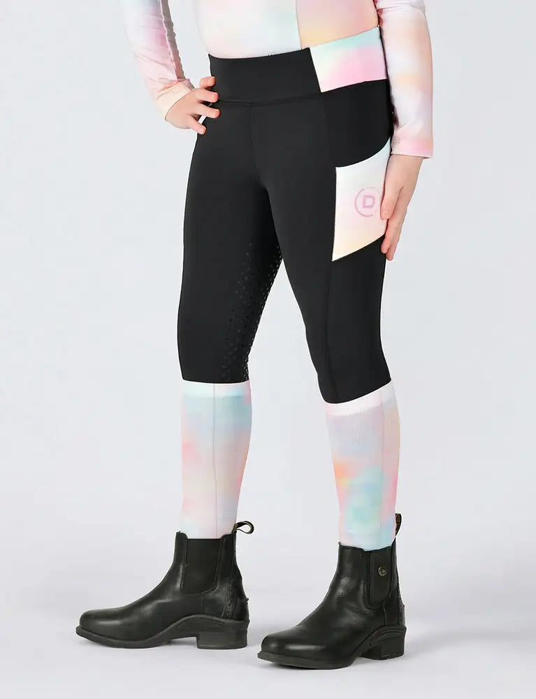 Everyday Riding Tights Black w Pastel Cloud