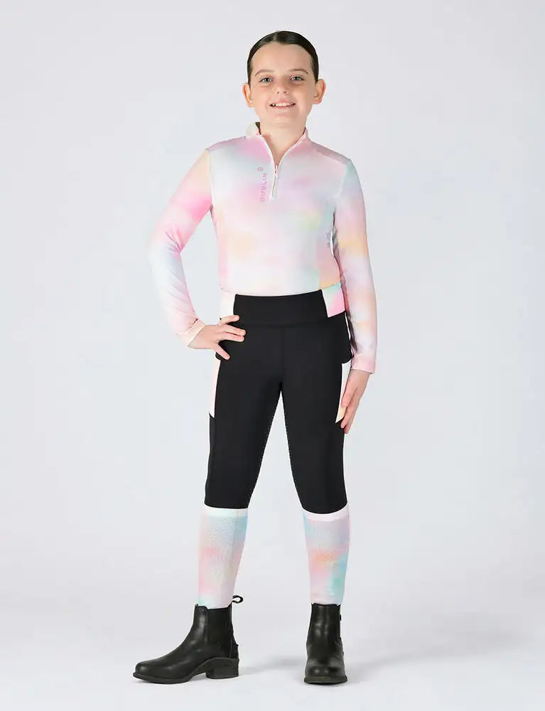 Everyday Riding Tights Black w Pastel Cloud