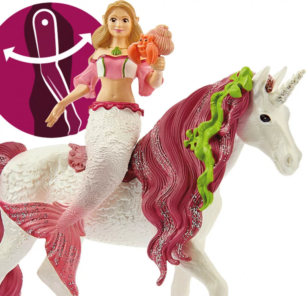 Schleich Mermaid Feya Riding Unicorn