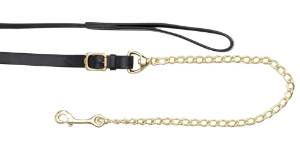 Zilco Leather Lead with Brass Chain