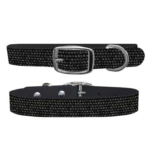 C4 Black Braided Dog Collar